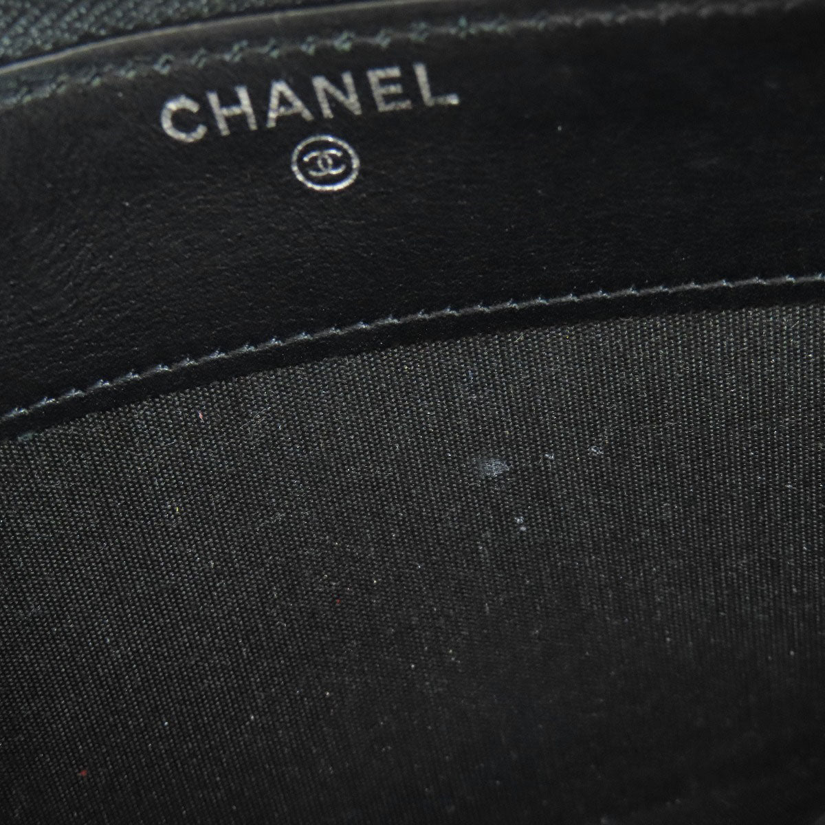 CHANEL Long Wallet Purse Grained Calfskin Skin black COCO Mark SilverMetal Women Used Authentic