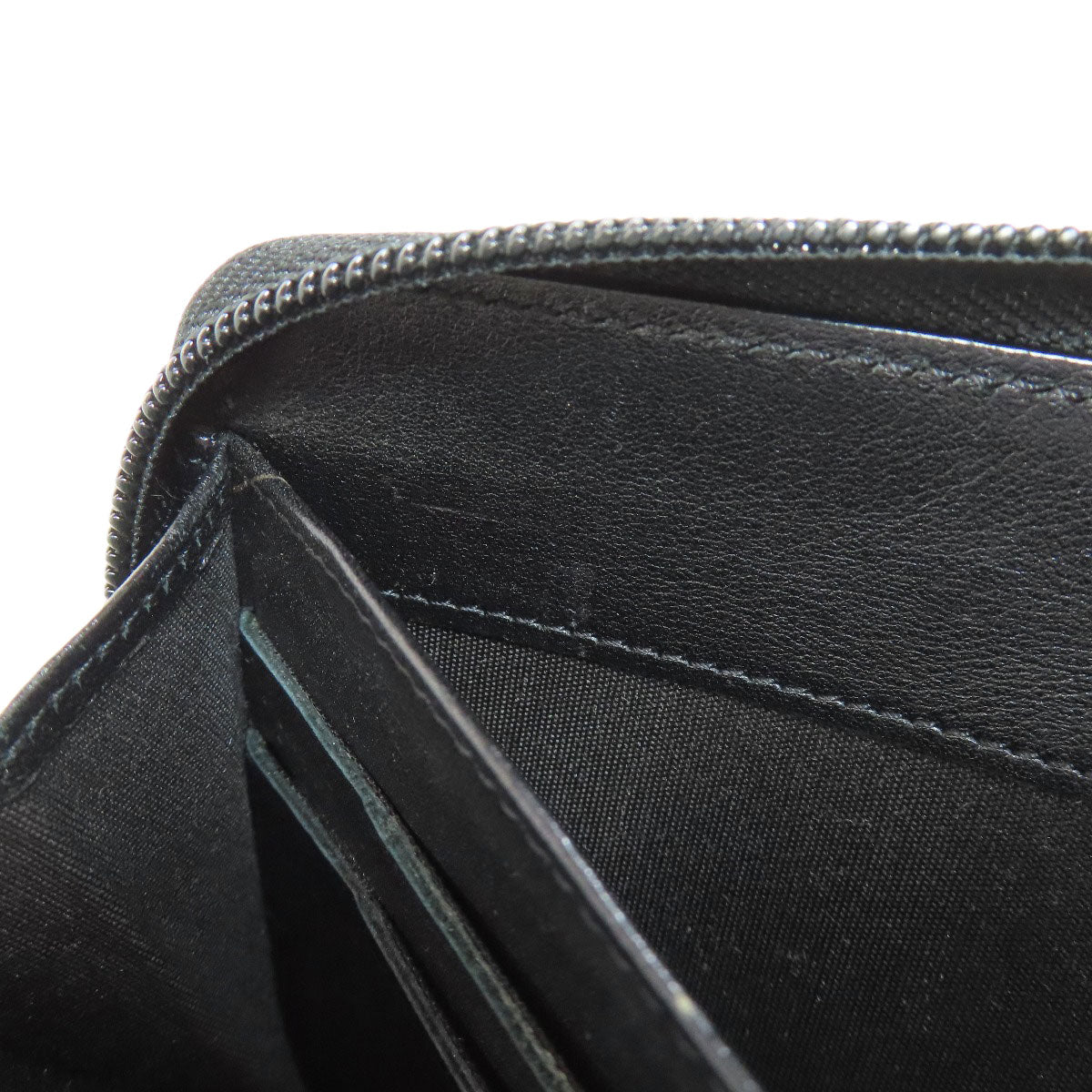CHANEL Long Wallet Purse Grained Calfskin Skin black COCO Mark SilverMetal Women Used Authentic