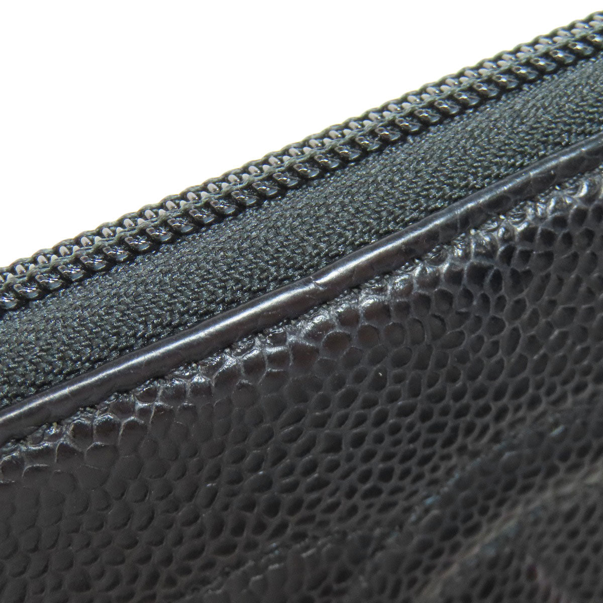 CHANEL Long Wallet Purse Grained Calfskin Skin black COCO Mark SilverMetal Women Used Authentic