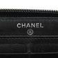 CHANEL Long Wallet Purse Grained Calfskin Skin black COCO Mark SilverMetal Women Used Authentic