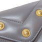 CHANEL Coin case lambskin gray COCO Mark Vstitch Gold Metal Women Used Authentic