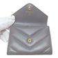 CHANEL Coin case lambskin gray COCO Mark Vstitch Gold Metal Women Used Authentic