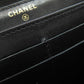 CHANEL Long Wallet Purse lambskin black Camellia Gold Metal Women Used Authentic