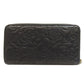 CHANEL Long Wallet Purse lambskin black Camellia Gold Metal Women Used Authentic
