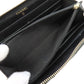 CHANEL Long Wallet Purse lambskin black Camellia Gold Metal Women Used Authentic