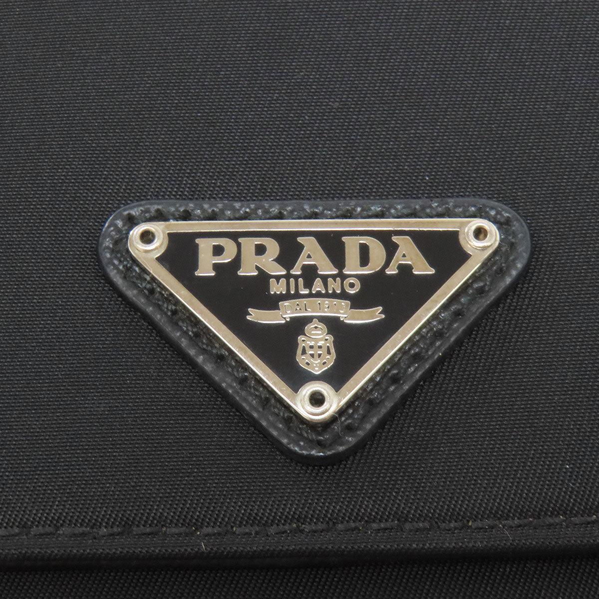 PRADA Long Wallet Purse Nylon black logoMetal