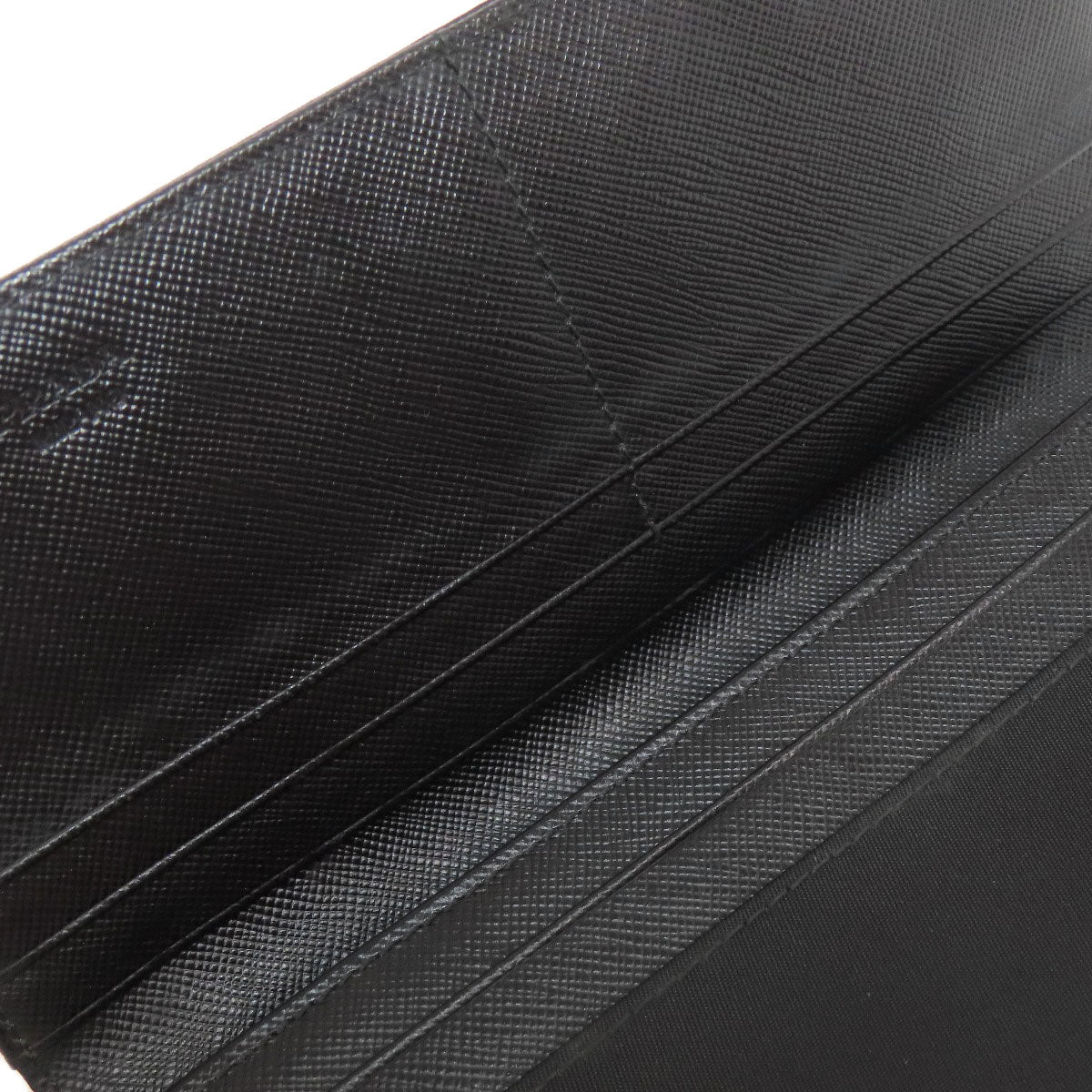 PRADA Long Wallet Purse Nylon black logoMetal