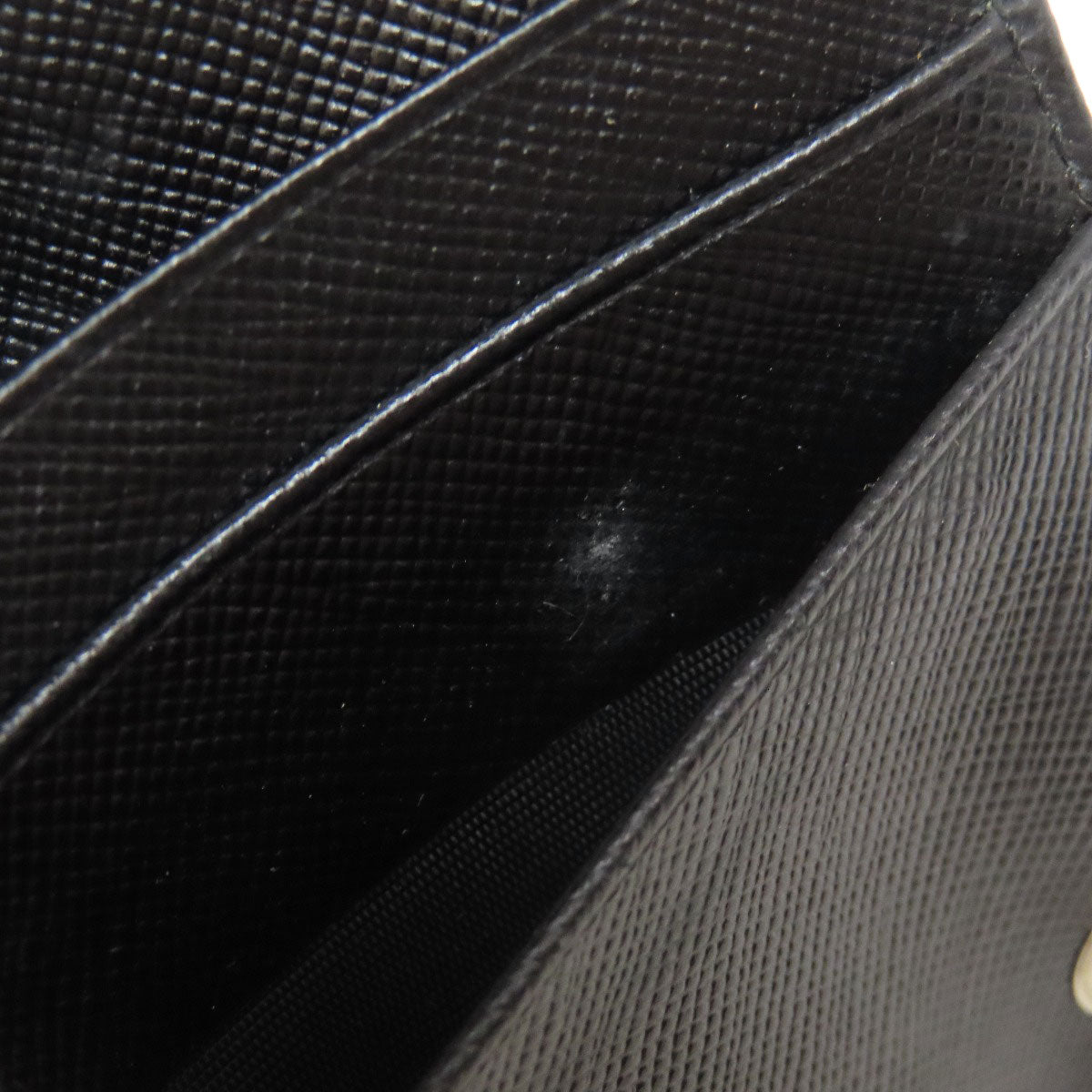 PRADA Long Wallet Purse Nylon black logoMetal