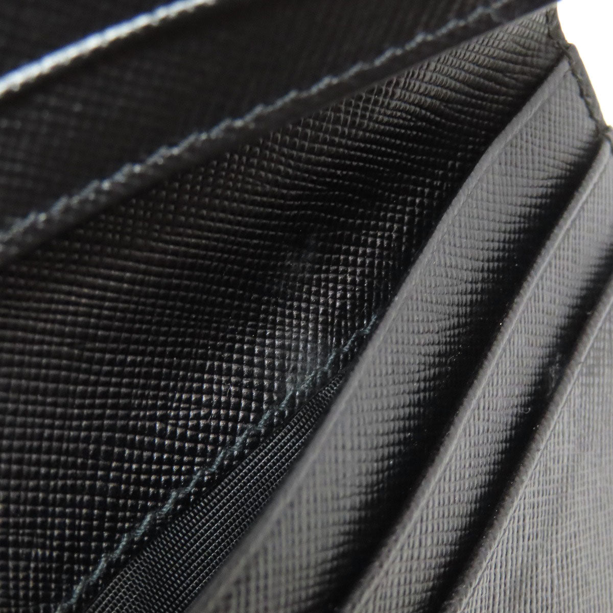 PRADA Long Wallet Purse Nylon black logoMetal