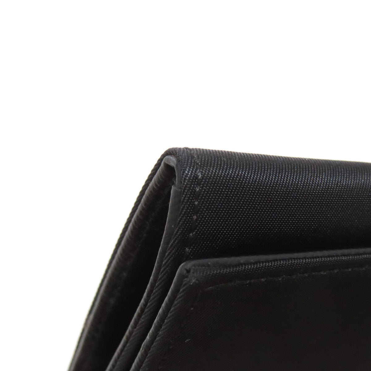 PRADA Long Wallet Purse Nylon black logoMetal