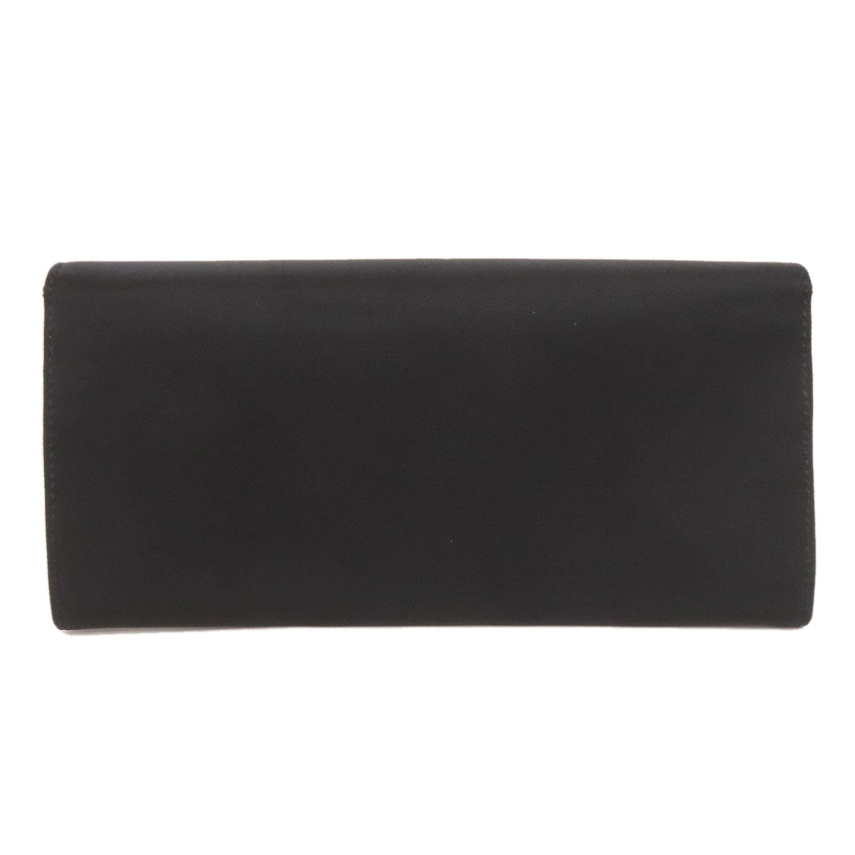 PRADA Long Wallet Purse Nylon black logoMetal