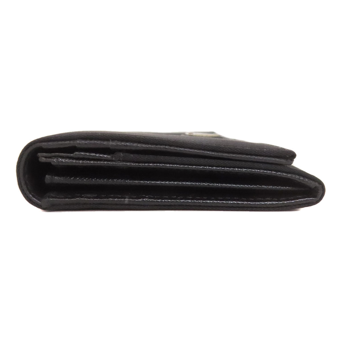 PRADA Long Wallet Purse Nylon black logoMetal