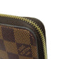 LOUIS VUITTON Long Wallet Purse N60046 Damier canvas Brown Zippy wallet Women Used Authentic