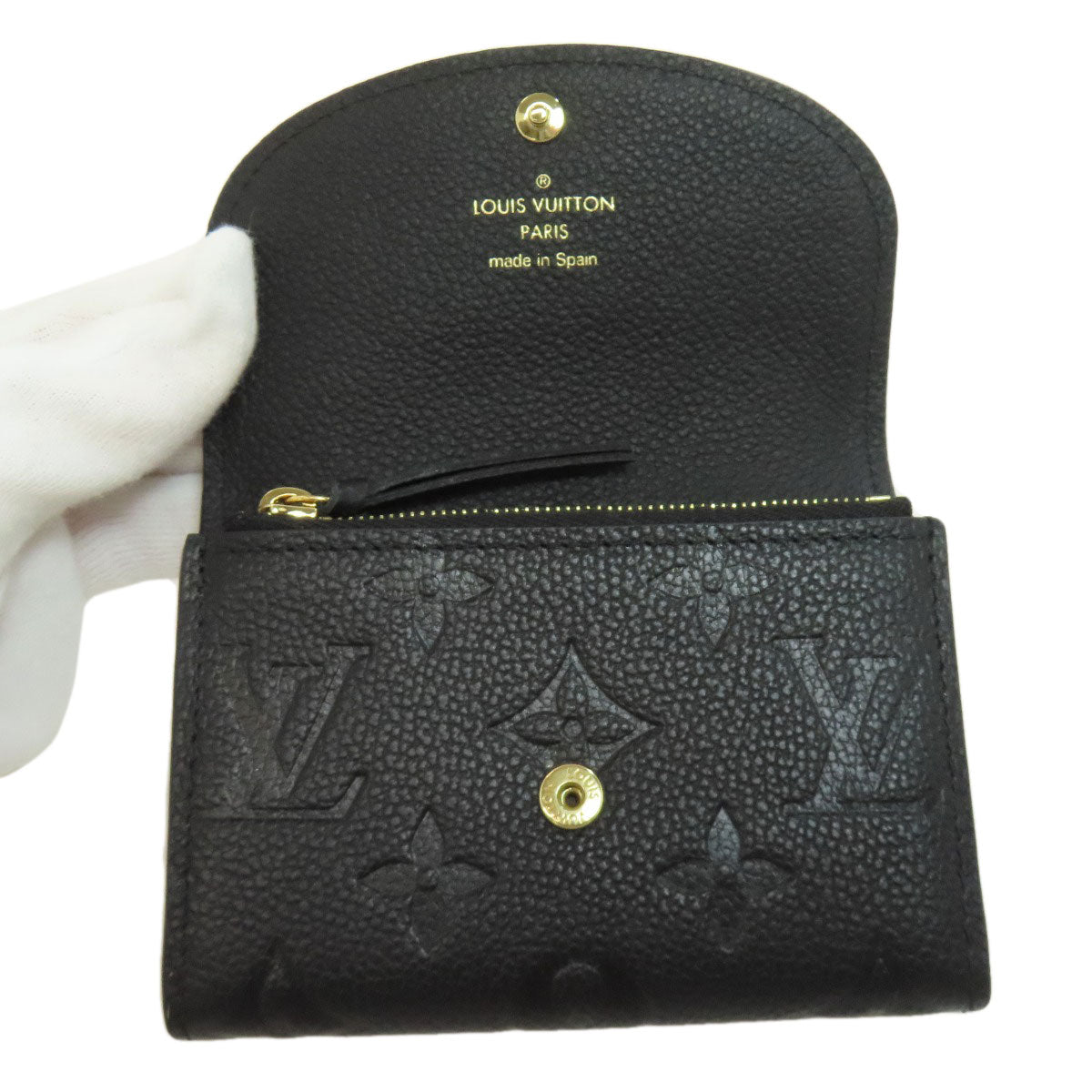LOUIS VUITTON Coin case M81455 Ann Platt black Portomonet Rosali