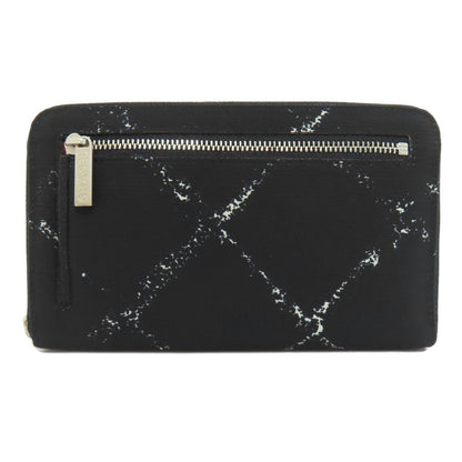 CHANEL Long Wallet Purse Nylon black Travel line Women Used Authentic