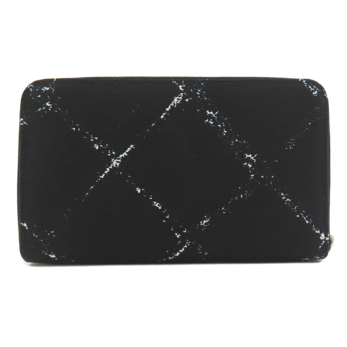 CHANEL Long Wallet Purse Nylon black Travel line Women Used Authentic