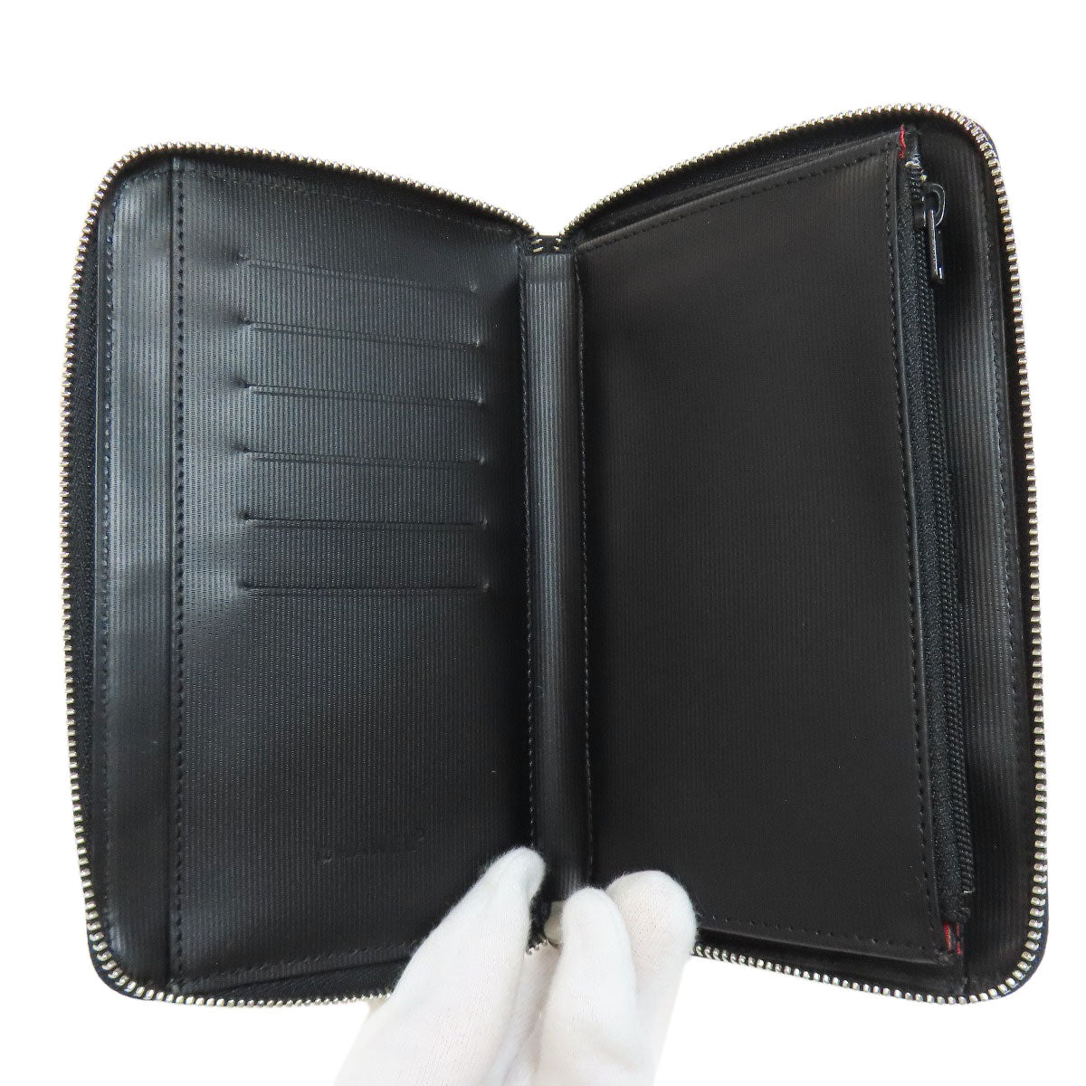 CHANEL Long Wallet Purse Nylon black Travel line Women Used Authentic