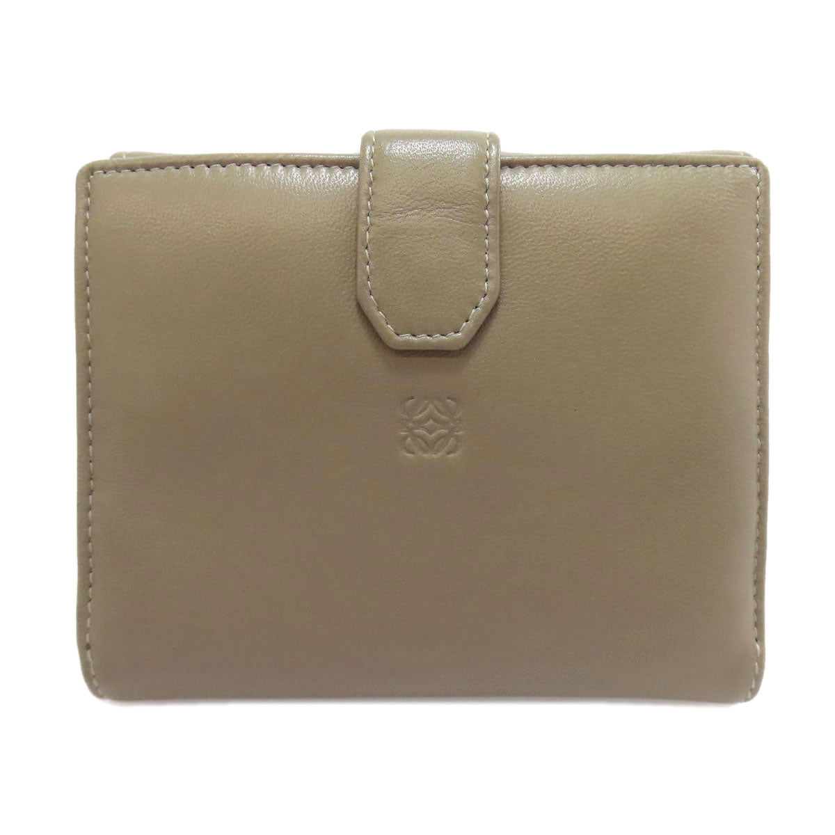 LOEWE Bifold Wallet lambskin green anagram Women Used Authentic