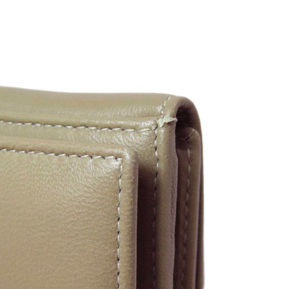 LOEWE Bifold Wallet lambskin green anagram Women Used Authentic