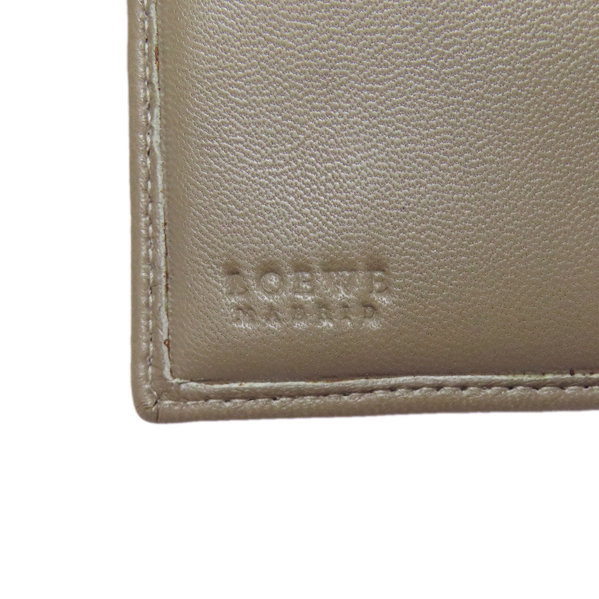 LOEWE Bifold Wallet lambskin green anagram Women Used Authentic