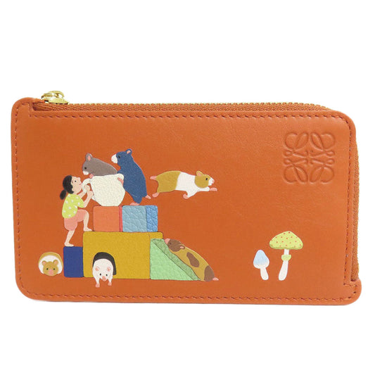 LOEWE Coin case leather multicolor Hamster motif Women Used Authentic