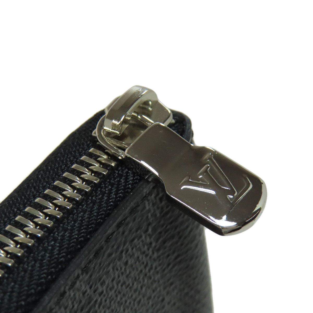 LOUIS VUITTON Long Wallet Purse Damier canvas black Zippy wallet Vertical Women Used Authentic