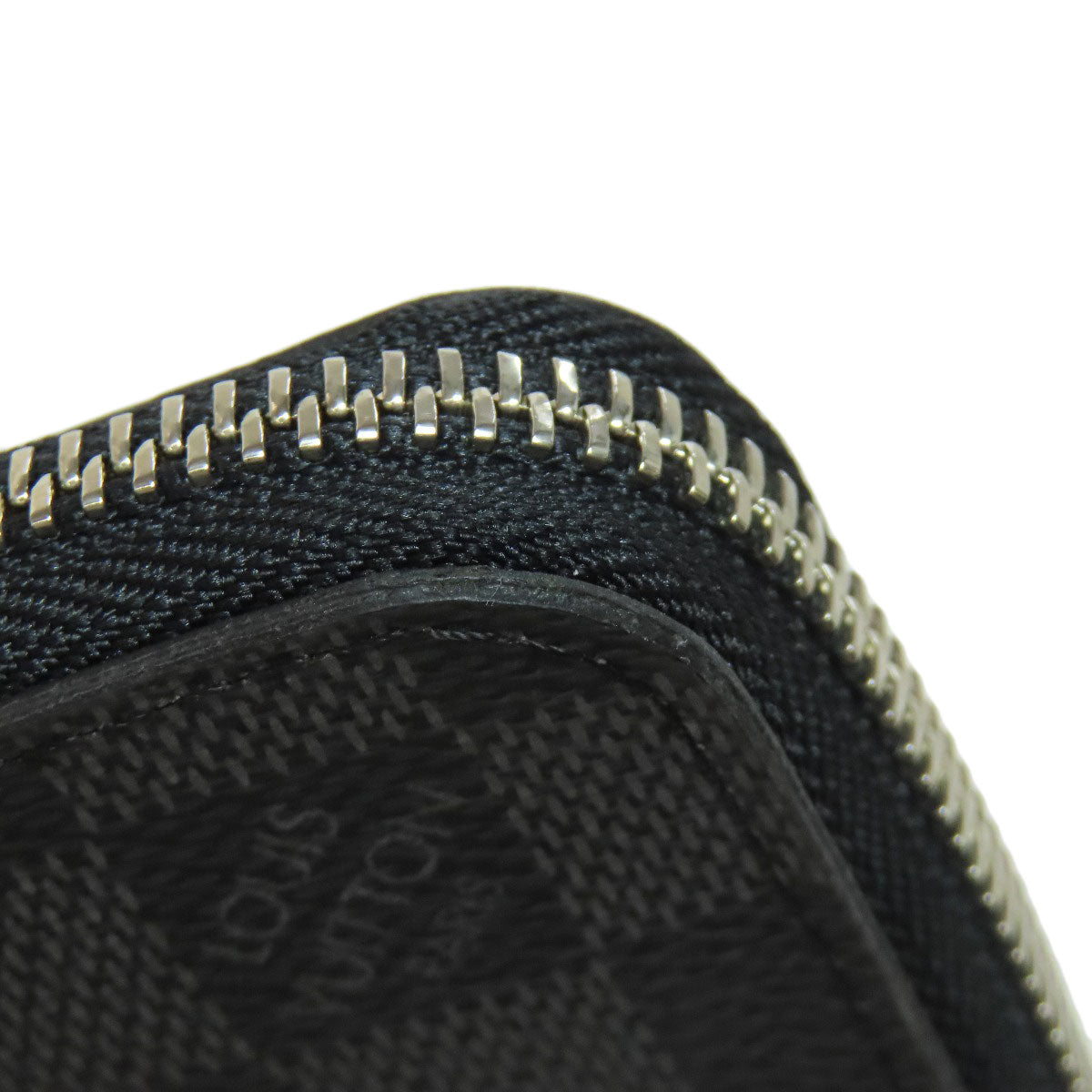 LOUIS VUITTON Long Wallet Purse Damier canvas black Zippy wallet Vertical Women Used Authentic