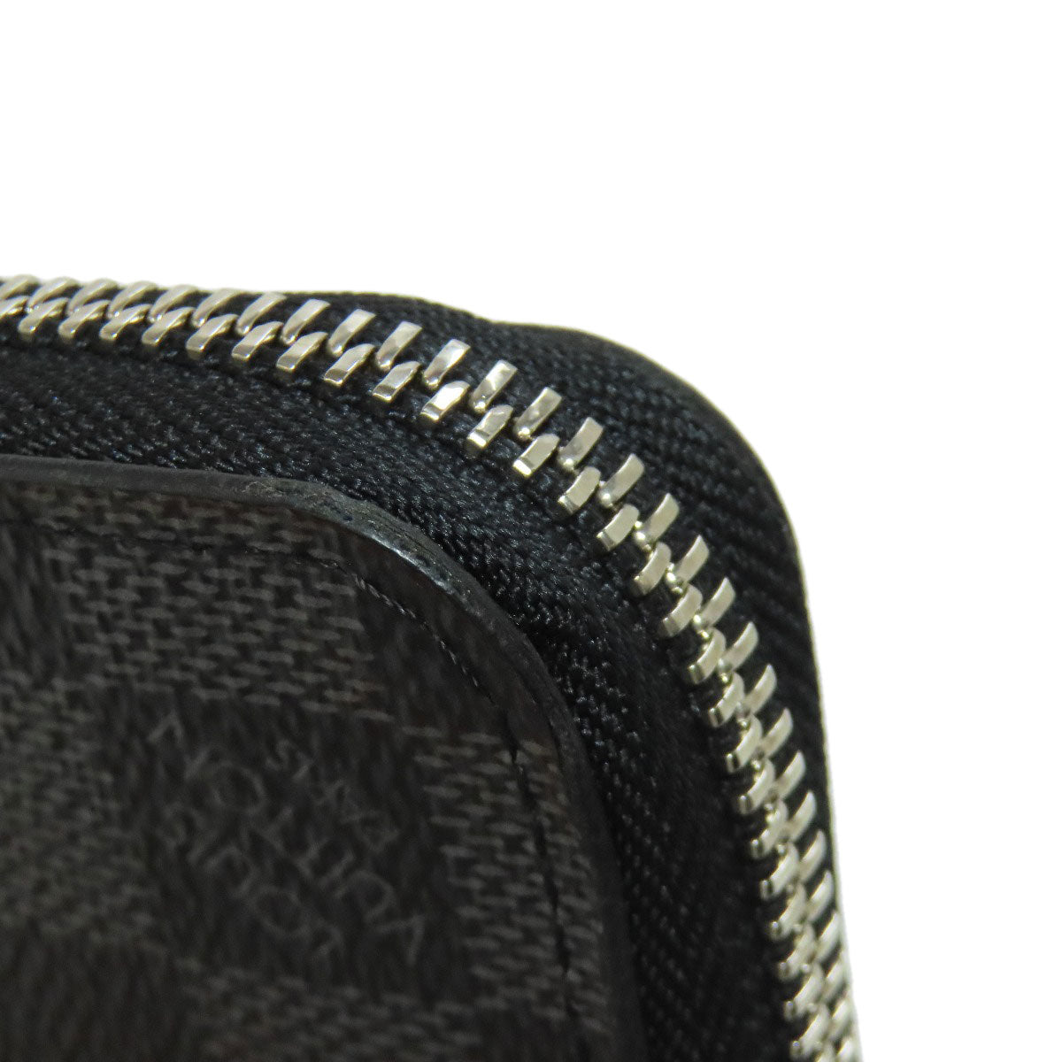 LOUIS VUITTON Long Wallet Purse Damier canvas black Zippy wallet Vertical Women Used Authentic