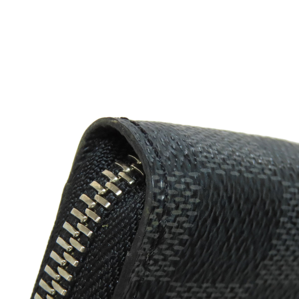 LOUIS VUITTON Long Wallet Purse Damier canvas black Zippy wallet Vertical Women Used Authentic