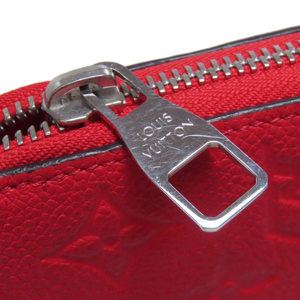 LOUIS VUITTON Long Wallet Purse M61788 Ann Platt Red Zippy wallet old Women Used Authentic