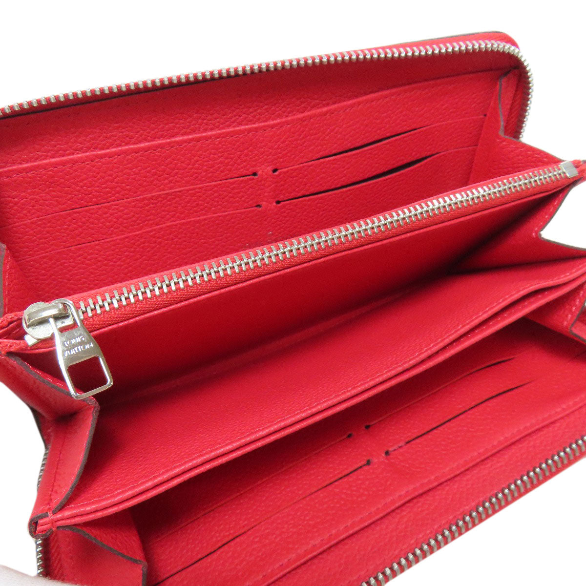 LOUIS VUITTON Long Wallet Purse M61788 Ann Platt Red Zippy wallet old Women Used Authentic
