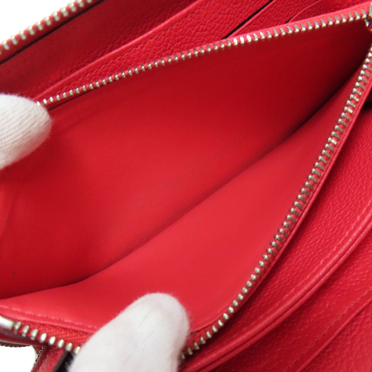 LOUIS VUITTON Long Wallet Purse M61788 Ann Platt Red Zippy wallet old Women Used Authentic