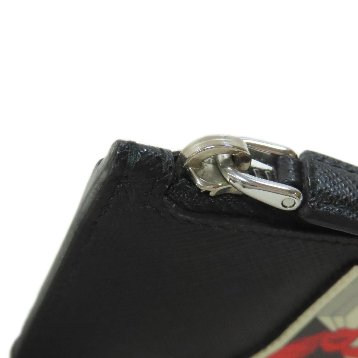 PRADA Coin case Safiano black Real Life Comics Women Used Authentic