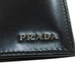 PRADA Bifold Wallet leather black logo mens Used Authentic