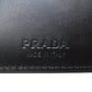 PRADA Bifold Wallet leather black logo mens Used Authentic