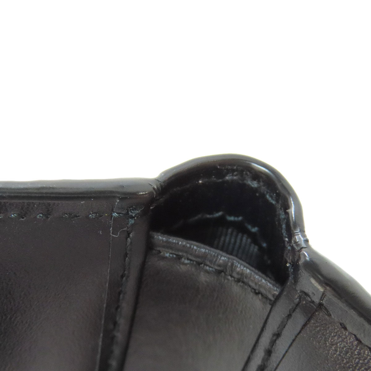 PRADA Bifold Wallet leather black logo mens Used Authentic