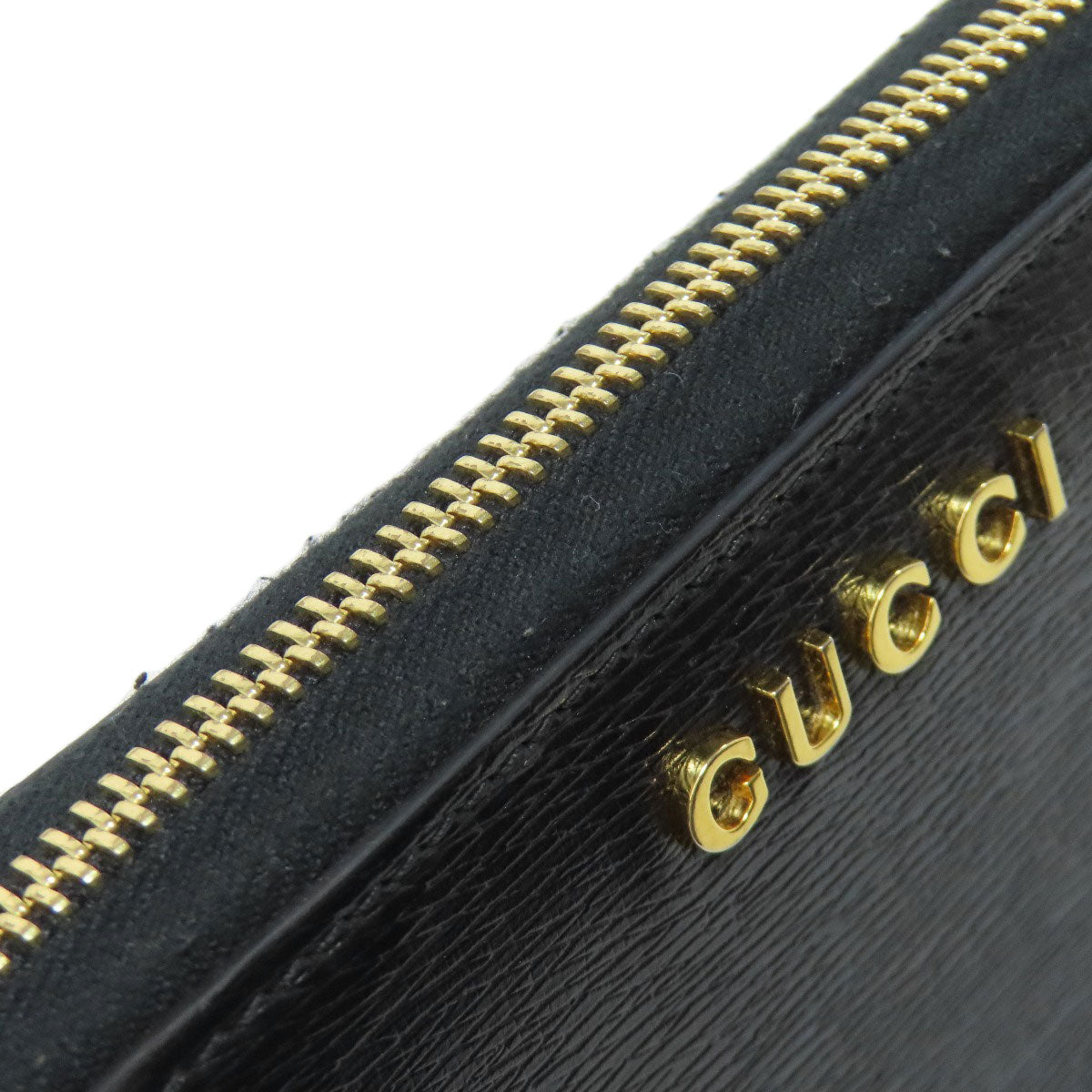 GUCCI Long Wallet Purse 772642 leather black logo Women Used Authentic