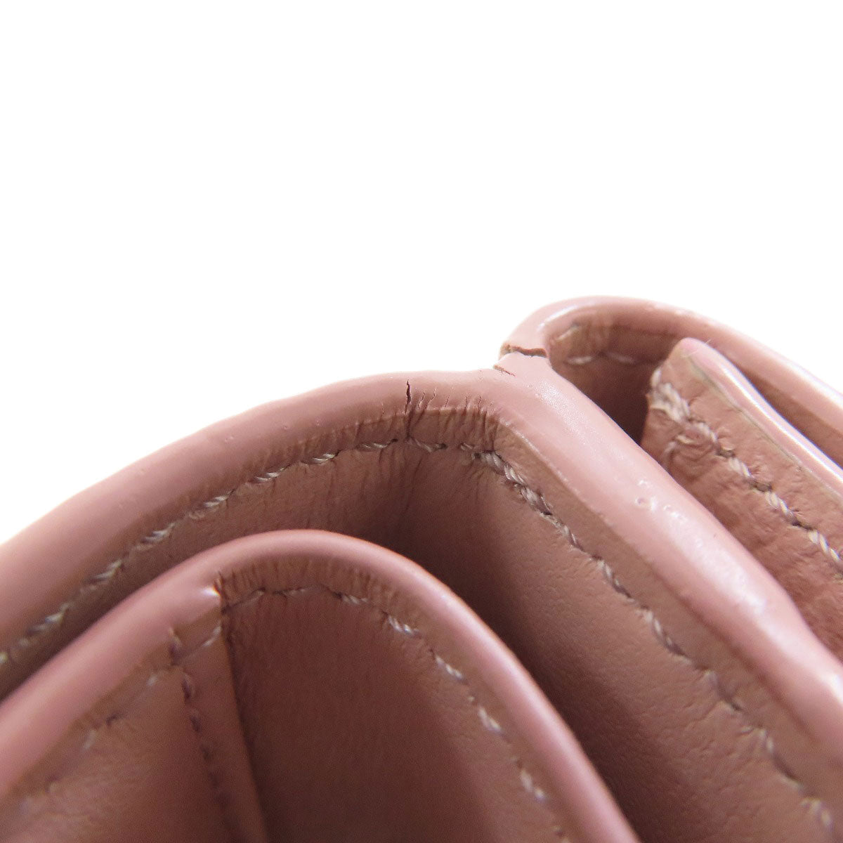 CELINE Bifold Wallet leather pink Tri-fold wallet