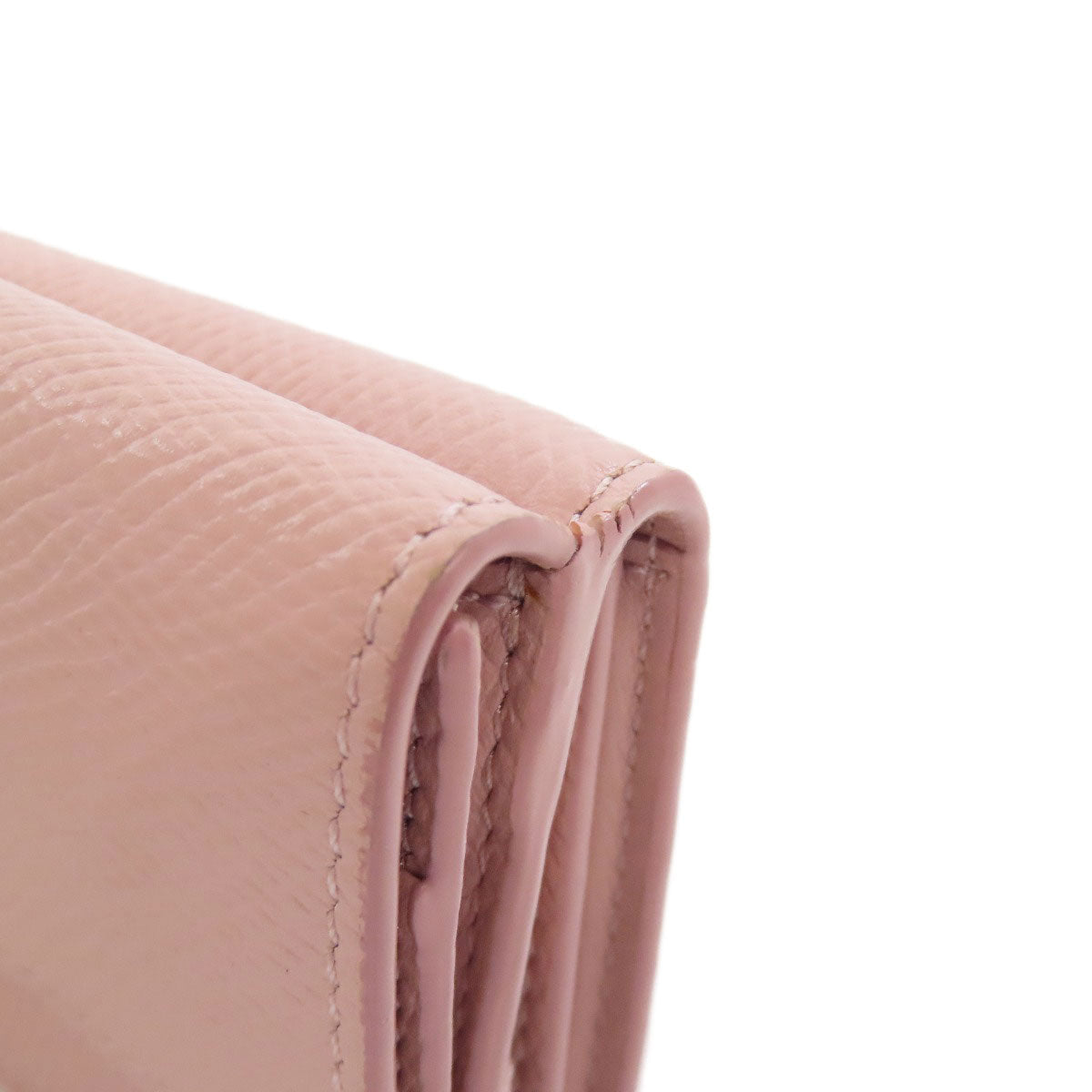 CELINE Bifold Wallet leather pink Tri-fold wallet