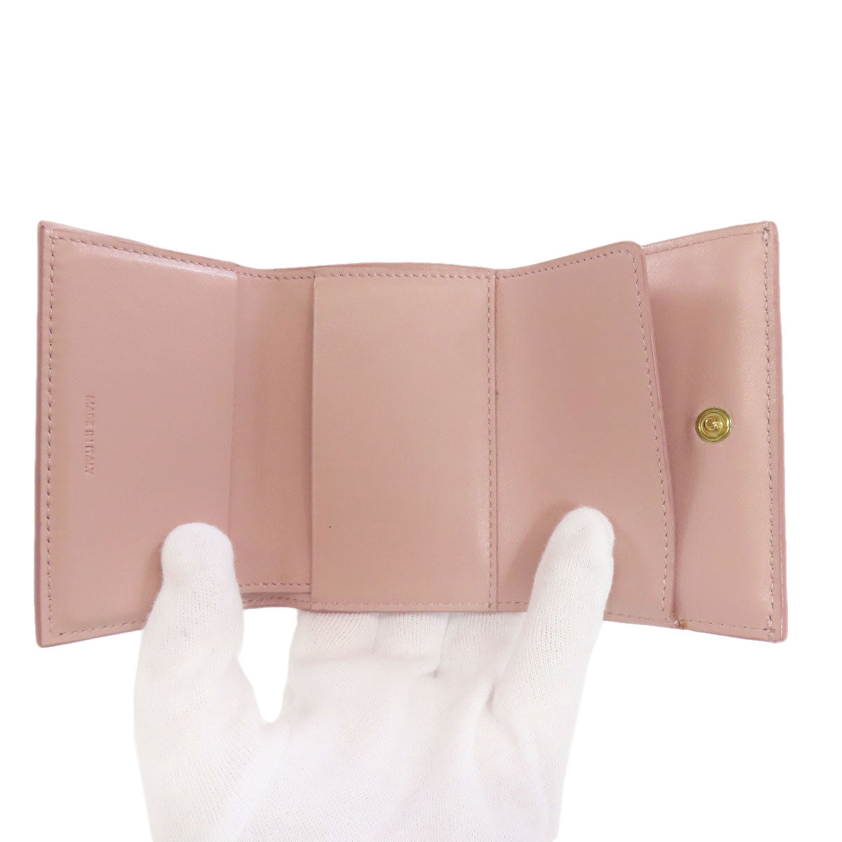 CELINE Bifold Wallet leather pink Tri-fold wallet
