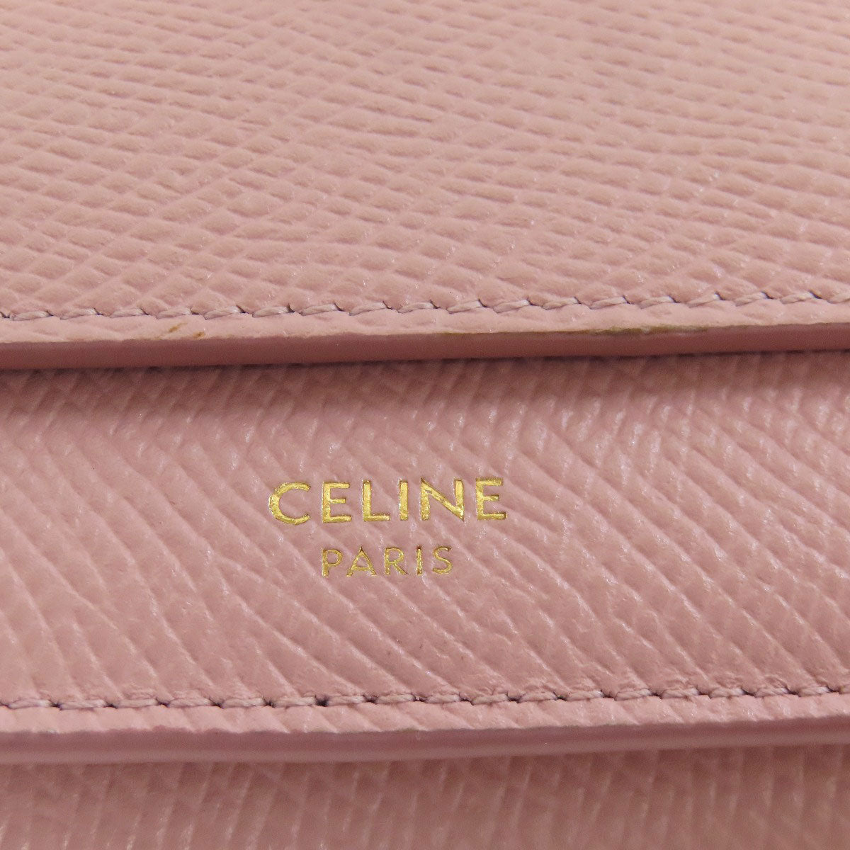 CELINE Bifold Wallet leather pink Tri-fold wallet