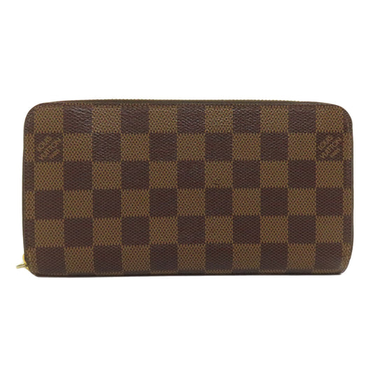 LOUIS VUITTON Long Wallet Purse N41661 Damier canvas Brown Zippy wallet