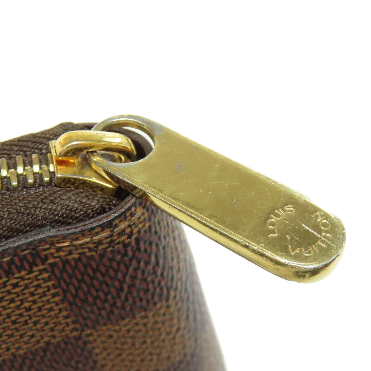 LOUIS VUITTON Long Wallet Purse N41661 Damier canvas Brown Zippy wallet