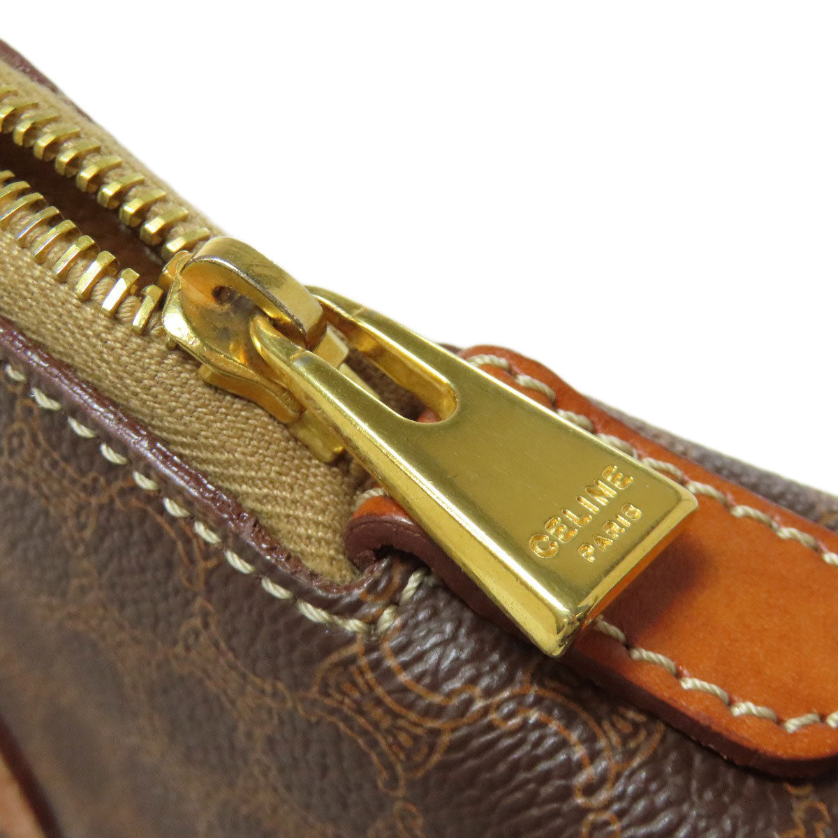 CELINE Handbag PVC Brown Macadam Pattern 2WAY