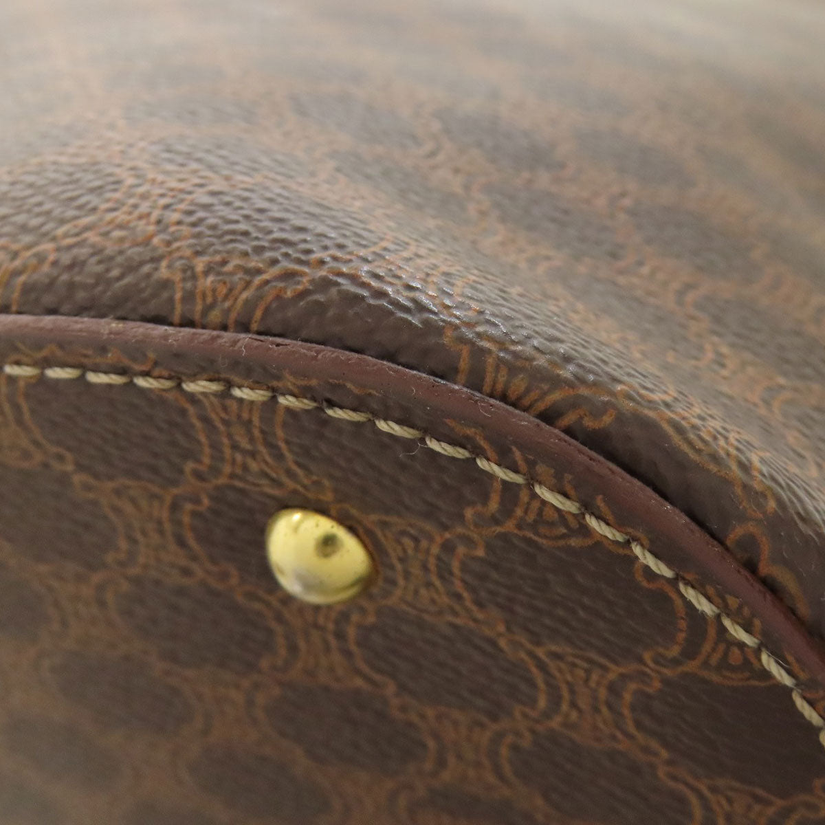 CELINE Handbag PVC Brown Macadam Pattern 2WAY