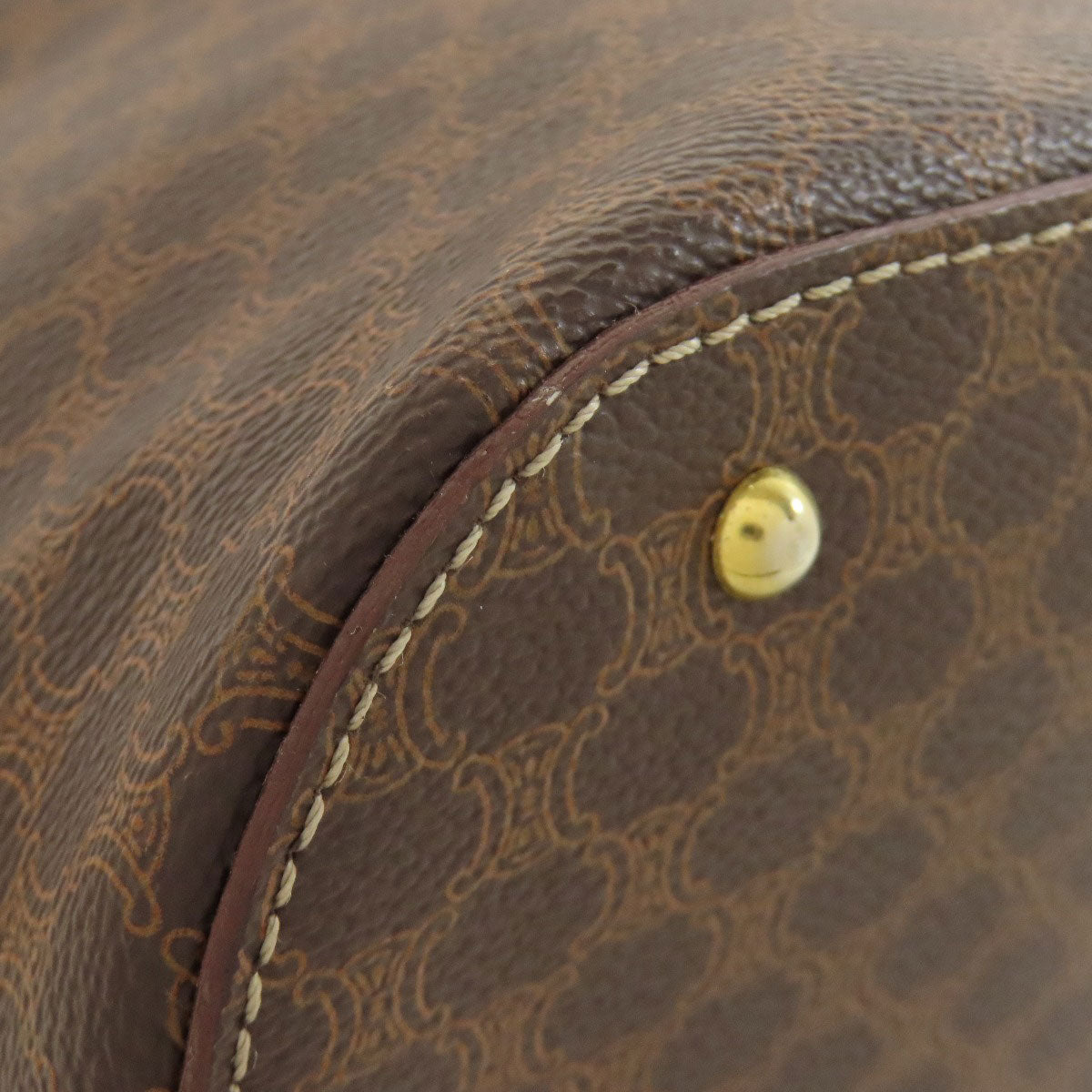 CELINE Handbag PVC Brown Macadam Pattern 2WAY