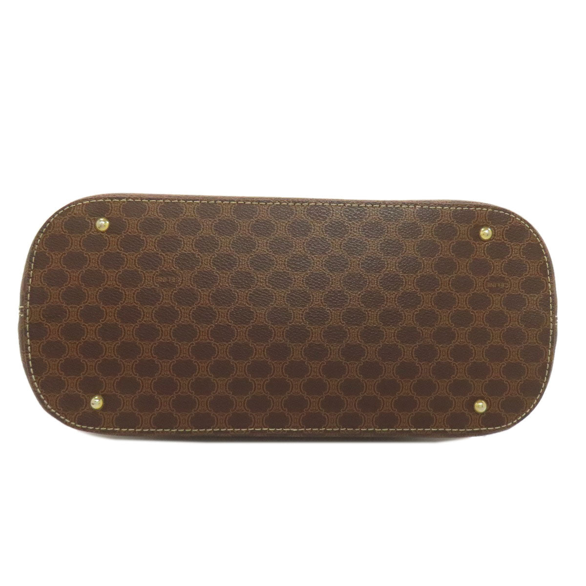 CELINE Handbag PVC Brown Macadam Pattern 2WAY