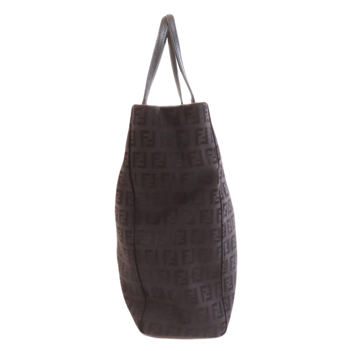 FENDI Handbag canvas black Zucca Pattern