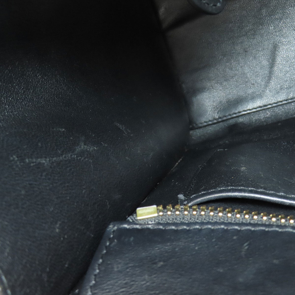 CELINE Handbag Calfskin Navy Luggage micro Women Used Authentic