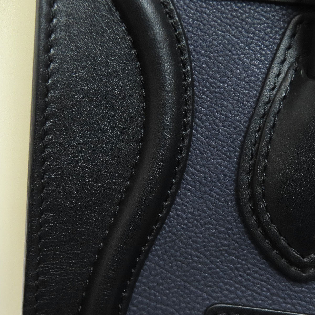 CELINE Handbag Calfskin Navy Luggage micro Women Used Authentic